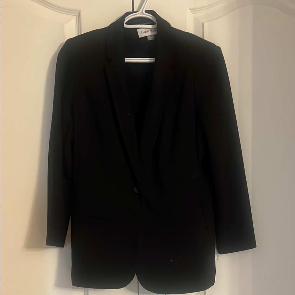 Calvin Klein Black Women's Single-Button Blazer